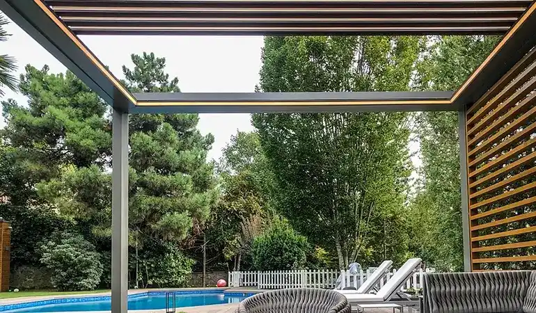 Rolling roof pergola tavan sistemi